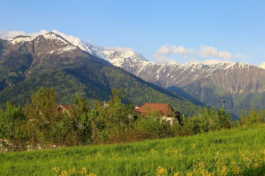 Горный пейзаж Роза Хутор.&nbsp;

©&nbsp;Римма Тельнова&nbsp;/ Фотобанк Лори


