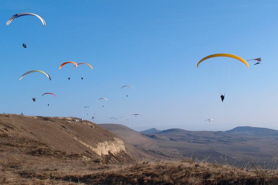 Воздухоплаватели на горе Клементьева. Фото: krym-portal.ru